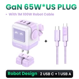 【US Plug】UGREEN 65W 30W GaN Charger Robot Design PD3.0 Fast Charger QC4.0 3.0 PPS for iPhone 18 17 16 Pro Macbook Laptop Table