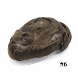 ISkin Hair Prosthesis Full PU 0.12-0.14cm With Knots Men Toupee Hairpiece Human Hair Wig 30mm Natural Wave Indian Hair System