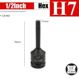 1/2inch Impact Hex Socket Electric Drill Socket Adapter Air Impact Wrench Hex Head Socket H4~H22 Screw Tap Socket Adapter