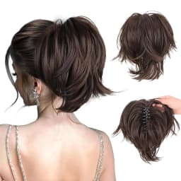 Pinch style messy chicken coop head wig ponytail bun bun bun head straight ponytail