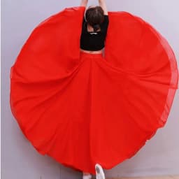 720 Degree Large Swing Dance Skirts Double-layer Chiffon Skirt Spring Summer Autumn High Waist Ethnic Style High-grade Skirts