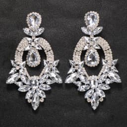 Exaggerated Yellow Rhinestone Big Size Earring for Women Fashion Crystal Drop Earrings Luxury Drag Queen Jewelry Accessories
