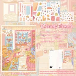 HEYBAO Anniversary Mini Scene Book | Japanese Retro Comic Stickers & Cards, for Journal & Scrapbook Decor