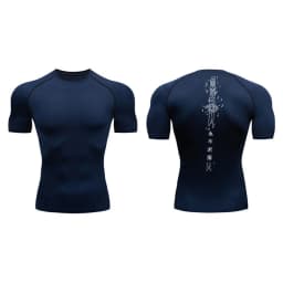 Yin Yang Sword Print Short Sleeve Compression Shirts for Men Summer Athletic Quick Dry T-shirts Gym Workout Running Tees Tops
