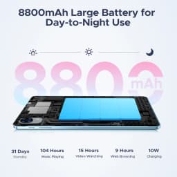 POCKAM P10PRO 10.1 Inch Tablet, Android 16 Tablets with 120Hz Display, 48GB+128GB/2TB, T7250 Octa-Core, 8800mAh, Widevine L1, Gemini AI, 13MP+5MP, 3.5mm Headphone, Tablet with Keyboard, Pen, Black