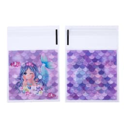 50pcs Opp Plastic Bag Self Adhesive Ocean Mermaid Transparent Plastic Bags Beads Jewelry Storage Packaging Gift Bag Card Holder
