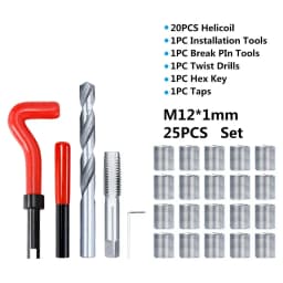 XCAN Thread Repair Kit M3 M4 M5 M6 M8 M10 M12 M14 Screw Thread Inserts For Restoring Damaged Threads Repair Tools Drill Bit