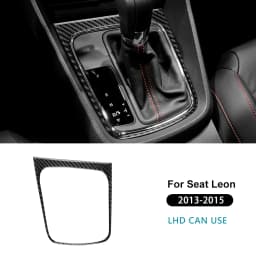 Real Soft Carbon Fiber Sticker For Seat Leon MK3 2013 2014 2015 LHD RHD Car Gear Shift Frame Panel Trim Interior Accessories
