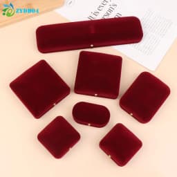 ●1PCS Flocking Gold Buckle Jewelry Box Pendant Ring Necklace Earring Bracelet Display Storage Box Luxury Feelings Packaging Box