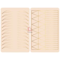 Microblading Practice Skin Pattern Sheet Pre-Printed Brow Mapping Guide Flexible Silicone Pad for Precise Hair Strokes & Shading