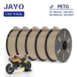 JAYO 3D PETG/PLA/PLA+ Filament 1.75mm +/-0.02mm PLA Filament 5 Rolls For Bambu FDM 3D Printer Neatly Wound 3D Printing Material