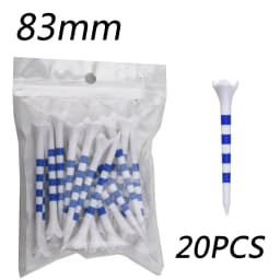 【20pcs】70mm/83mm Colored Striped Golf Tee - Durable Four-fork Plastic Golf Tee Set - High-end Golf Accessories for Men and Women