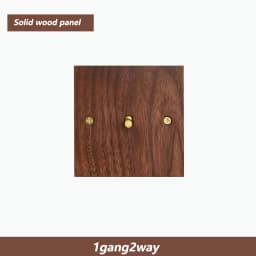 Model 86 Solid Wood Wall Light Switch Retro Brass Toggle Switch 13A English Wall 2gang2way Power Light Switch Socket Panel