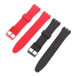 Watch strap accessories compatible for Swatch 17mm19mm colorful silicone rubber waterproof wristband bracelet for men and women