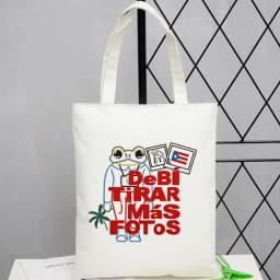 Bad Bunny tote bag einkaufstasche personnalisable foldable reusable shoulder femme