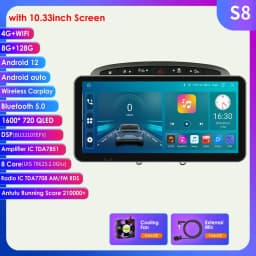 Snapdragon 6115 Carplay Android 14 Auto radio for Peugeot 308 308SW 2007-2015 408 Autoradio GPS 360 Camera multimedia 2din RDS