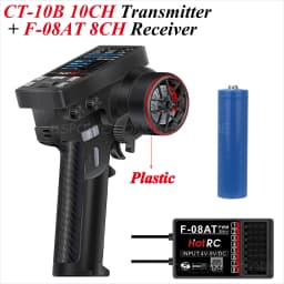 HotRC CT10B 10CH Channel Transmitter CT-10B 2.4G Remote Control 18650 Battery F-10A F-01A 6/8/10CH Gyro Receiver for RC Car Boat
