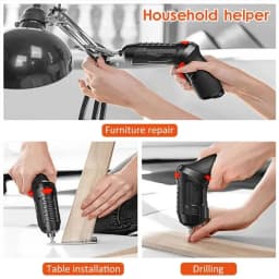 Portable Electric Screwdriver Cordless 2 in 1 Rotated 90 Degrees Rechargeable Screwdriver with LED for Home Office DIY Tools