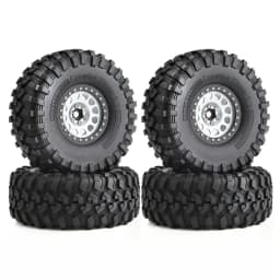130mm Metal 2.2" Beadlock Wheel Rim Tire Set for 1/10 RC Crawler Car Axial SCX10 Wraith RR10 Capra Traxxas TRX4 YK4082 YK4083