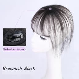 Wig Air Bangs Wig Piece Female Ultra-Thin Qi Bangs Without Trace 5X5CM Women Toupee With a Cut Bang Silk Skin Base Fringe