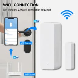 WiFi Zigbee3.0 2MQTT Smart Door Window Sensor, Tuya Security Alarm Detector, Open/Closed Monitor Works with Alexa Smart Life
