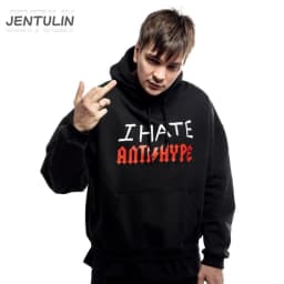 Harajuku Oversized Pullover Men's Hoodies I HATE ANTIHYPE Graphic Print Goth Hooded Sweatshirt Hip Hop Fashion Clothing Y2k Tops