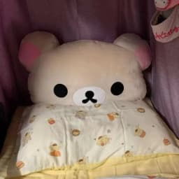 Rilakkuma Bear Plush Pillow Dual Sided Large Soft Bedside Cushion Nap Pillow Dormitory Stuffed Doll Gifts For Girlfriend