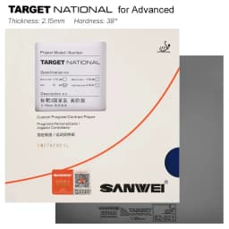 SANWEI TARGET NATIONAL Advanced Table Tennis Rubber - Premium Natural Rubber Formulation with High-Density Blue Sponge