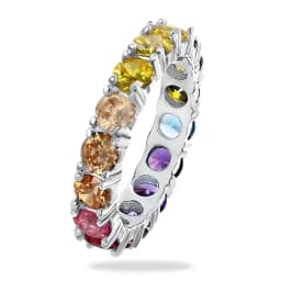 Xuan Rainbow Color Women's Ring Simple Fashion Light Luxury Attending Ball Accessories Daily Wearing  Jewelry Wholesale