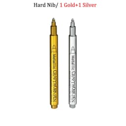 Brush Metallic Craftwork Pen Silver/Gold Permanent Acrylic Paint Pens Markers for Rock Painting 1-5MM Soft/Hard Nib Art Supplies