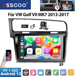 ESSGOO 10" Android 14 4 Core Car Stereo Radio GPS Navi For Volkswagen VW Golf 7 MK7 VII 2013-2017 Carplay Car WIFI USB BT FM RDS