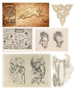 1Pack Vintage Medieval Wizards and Dragons Sticker DIY Craft Scrapbooking Album Junk Journal Decorative Stickers