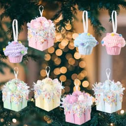 1Set Christmas Ornaments Cone Lollipop Macaroon Ice Cream Xmas Tree Balls Hanging Pendant New Year Gift Navidad Home Party Decor