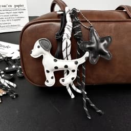 Cute Dog Bag Charm Kawaii Keychain with Star Pendant for Backpack Purse Decor Gift for Dog Lovers Women Girls