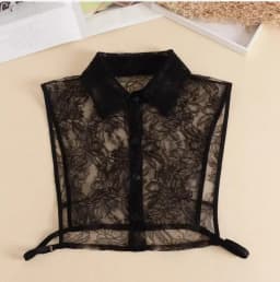 Female Lace Detachable Collar Vintage Solid Fake Collar Lapel Blouse Top Adjustable Women Clothes Ladies False Collar