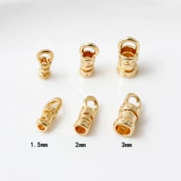 20Pcs 18K Gold Plated Brass Crimp End Caps with Loop Tube Barrel Chains Ends Cap for Diy Leather Cords Bracelet Jewelry Making