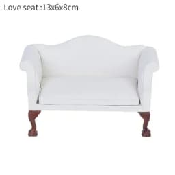 Doll house sofa furniture model simulation double leather sofa Miniature Furniture Armchair Sofa Footstool Doll Decor Toy