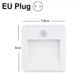 EU US UK AU Plug LED Motion Sensor Night Lights Living Room Auto Dusk Dawn Wireless Warm White Cabinet Lamp Decor Lighting
