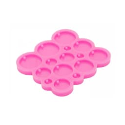 Shiny Round Circle Silicone Keychain Mold Many Circles Tiny Resin Epoxy Mold for DIY Earrings Craft 5 /3.3/2.3/1.7/1.2cm