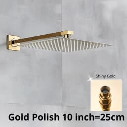 Rainfall Shower Head 8"/10"/12" Square Bathroom Ultrathin Rain Top Shower Head with Shower Arm Faucet Accessories Wall Mounted