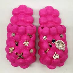 2025 Summer New Bubble Slippers Women Toe-covered Massage Sandals Creative Peanut Shoes Herringbone Slippers Beach Flip Flops
