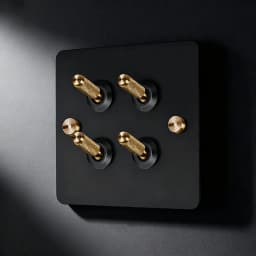 YINKA Stainless Steel Light Switch with Copper Toggle, Durable Modern Metal Wall Switch for Home, Single/Double/Triple Options