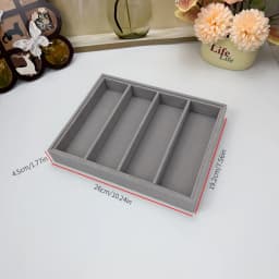 A Multi-Specification Eight-Slot, Six-Slot, Four-Slot Grey and Beige Jewelry and Sunglasses Display, Storage and Organizing Box