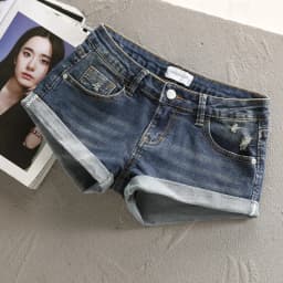 Low Waist Y2k Shorts Denim Slim Stretch Hip Sexy Super Short 2026 Summer Micro Mini Curled Booty Shorts