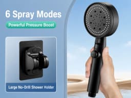 High Pressure Shower Head Handheld Large Panel Rainfall Showerhead with One-Key Stop Water Saving for Bathroom Accessories