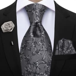 Peacock Blue Floral Print 2-Piece Tie & Pocket Square Set for Men Wedding Business Casual Stylish Accessories