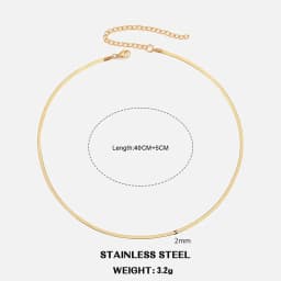 Hot Classic Unisex Flat Snake Chain Choker Necklace For Women Stainless Steel Herringbone Gold Silver Color Fashion Jewelry Gift