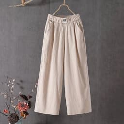 Lucyever Summer Elastic Waist Women's Pants Casual Solid Cotton Linen Ankle Length Pants Female 2023 High Quality Loose Trousers