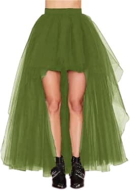 Women Tiered Short Skirts Fluffy Tulle Multi-layer High-Low Petticoat A Line Elastic Waist Underskirt Carnival Party Tutu Skirts