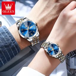 OLEVS 9970 Luxury Quartz Watch Classic Rhombus Mirror Waterproof Digital dial Men's Watch Women's Watch Date Week Couple Watch